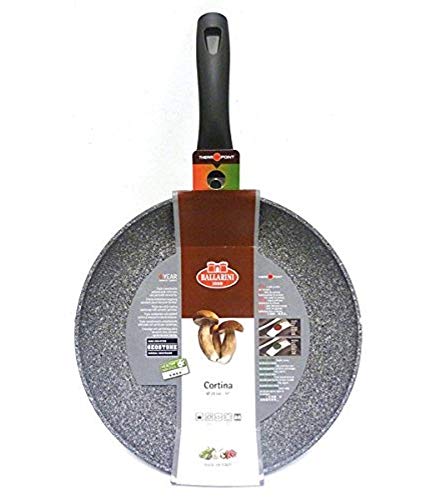 Ballarini Padella Cortina Granitium Con Rivestimento Antiaderente, 28 Cm, Con Controllo Della Temperatura, Alluminio