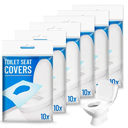 Zeacct 60 Pezzi Copriwater Usa E Getta Igienici/Coprivater Usa W Getta, Copertura Igienica Monouso Per Wc Copriwater Di Carta Monouso.Copri Wc Usa E G