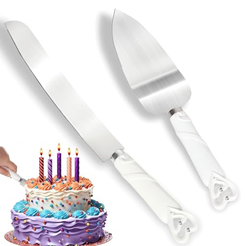 Powerking Set Di Coltelli Per Torta, Posate Per Torta E Pala Con Creazioni Artigianali Barocche, Design A Incastro Per Cuori, Argenteria