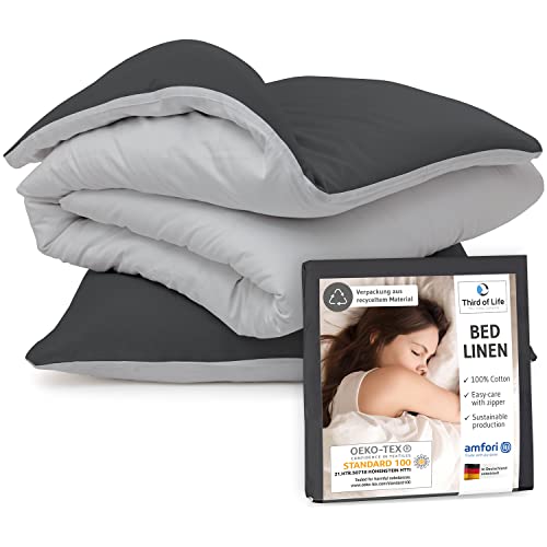 Third Of Life Set Copripiumino Singolo 135X200 Cm E Federa 80X80 Cm | 100% Cotone Renforcé Con Zip | Completo Letto 2 Pezzi | Certificato Oekotex | Se
