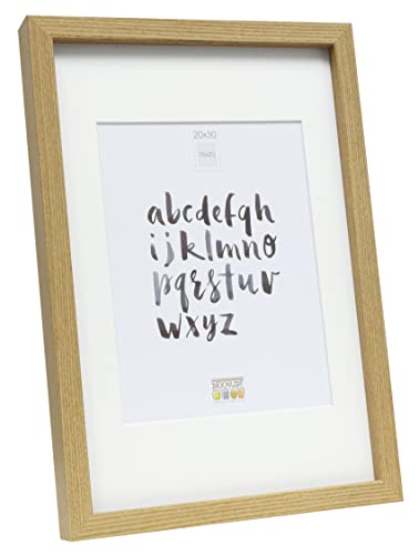 Deknudt Frames S40Ah1-P1-20.0X30.0 - Portafoto Basic Con Passpartout, Con Modanatura Alta, In Legno Di Quercia/Mdf, 32,4 X 22,4 X 2,96 Cm, Colore: Nat
