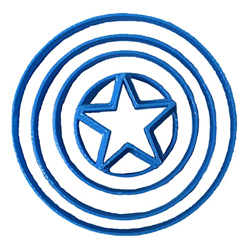 Cuticuter Capitan America Scudo Per Fondente, Plastica, Blu, 8 X 7 X 1,5 Cm