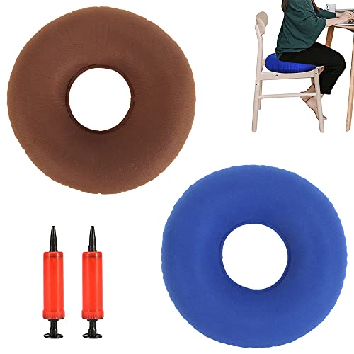 Qanye 2 Pezzi Cuscino Per Ciambella, Cuscino Gonfiabile Ciambella, Cuscino Emorroidi Gonfiabile, Cuscino Ad Anello Gonfiabile, Con Pompa, Per Auto, Di