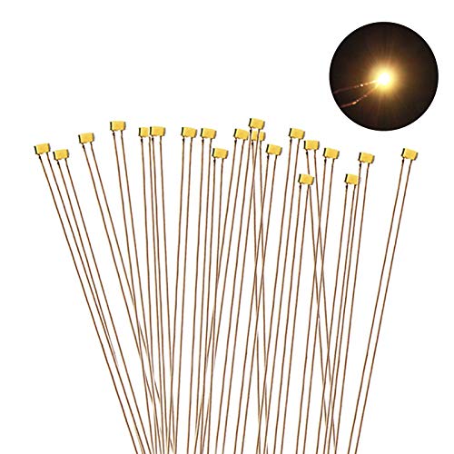 Evemodel C0402Wm 20 Pièces Led Smd 0402 + Fil En Cuivre Blanc Chaud 20 Cm