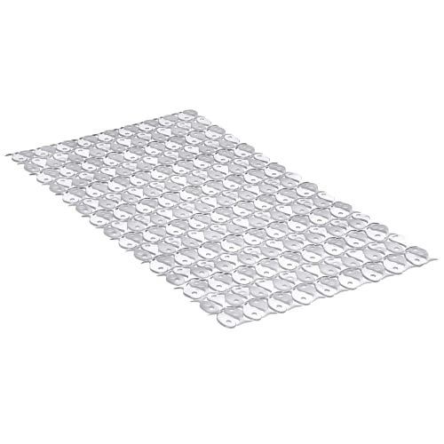 Tatay Tappetino Antiscivolo Da Doccia O Vasca, Di Pvc Con Ventose, Resistente A Muffe E Microbi, Antibatterico, Design Pesci, Bianco, Dimensione 72 X