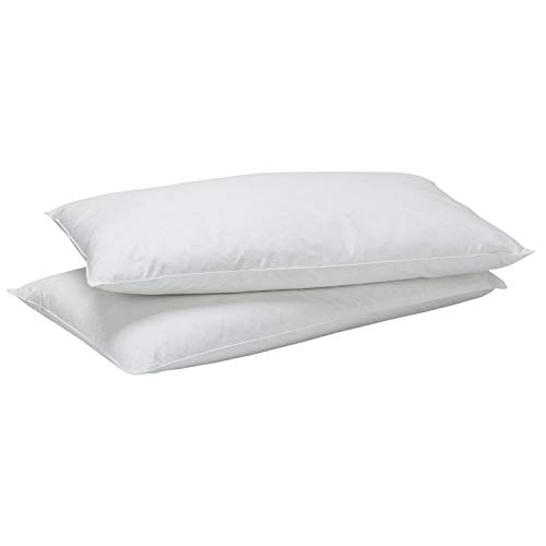 Pikolin Home - Cuscino In Piumino 30% Con Doppia Fodera In Cotone; Durezza Bassa, Ideale Per Dormire A Pancia In Giù