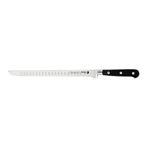 Fagor Couper-Coltello Da Cucina Professionale, Con Punta Da 27,5 Cm, In Acciaio Inox, Spessore 2 Mm, Per Tagliare Sottili Fette Di Prosciutto, Manico