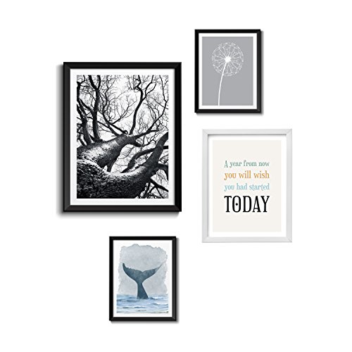 Wink Design Wildlife Composizione Quadri Montecarlo, Mdf, Nero, One Size
