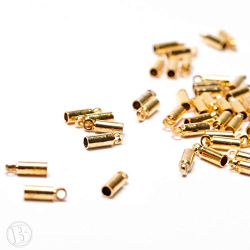 Beads Unlimited - Tappo Terminale In Metallo, 6 X 2,5 Mm, Colore: Oro