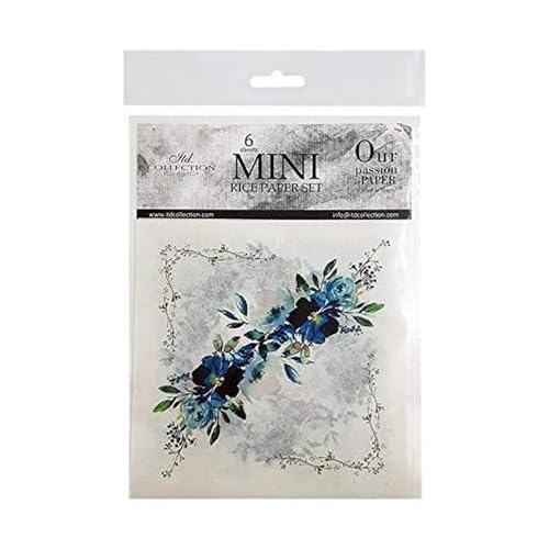 Itd Collection - Mini Papier De Riz Set De Création (6 Feuilles), Découpage De Papiers De Riz Pour Le Scrapbooking Et Le Bricolage, Multicolore 14,8 X