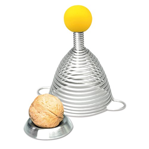 Take2 Naomi Silicone Palla Schiaccianoci, Acciaio Inossidabile, 7.5 X 7.5 X 12.5 Cm, Acciaio Inox, Gelb,Silber, 7.5 X 7.5 X 12.5 Cm