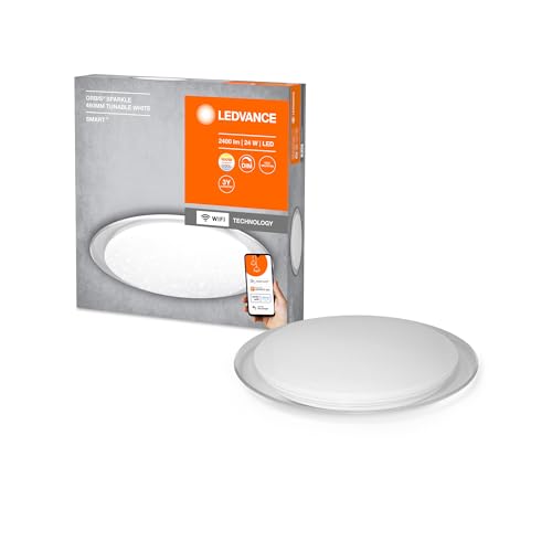 Ledvance Orbis Sparkle Smart+ Wifi Lampada Ø 46Cm, Lampada Da Soffitto Led Dimmerabile Per Uso Interno, Effetto Glitter, 24W, Temperatura Di Colore Re