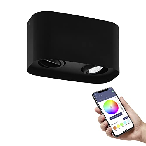 Eglo Connect.Z Smart Home Led Lampada Da Soffitto Caminales-Z Con Doppia Luce, Zigbee, App E Controllo Vocale, Colore Della Luce Regolabile, Dimmerabi
