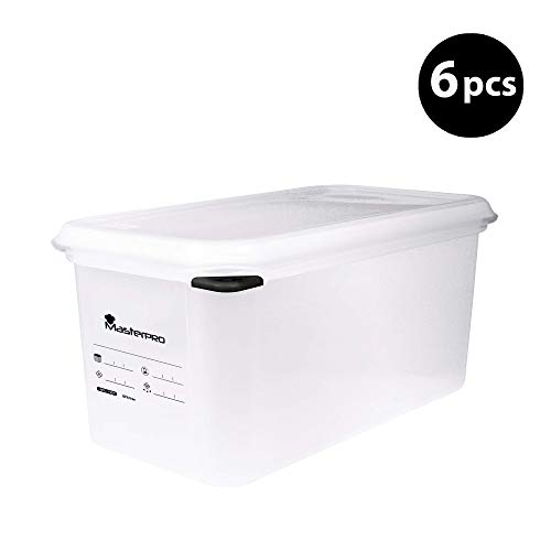 Bergner - Set Di 6 Contenitori Ermetici, 4 Litri, Collezione Foodies, Bianco, 4 L