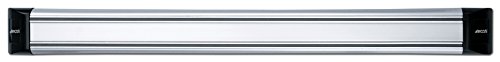 Arcos Magnet, Cremagliera Magnetica Porta Coltelli Magnetico, Fatto Di Pvc, Steel E Abs 450 X 45 Mm, Colore Grigio E Nero