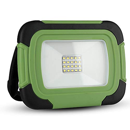 Faro Led Chip Samsung 10W Ricaricabile Con Sos Flash Colore Nero E Verde 6400K Ip44