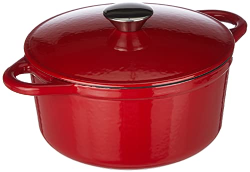 Ibili, Cocotte Tonda Rossa 21 X 10 Cm, Ghisa, Adatta Per L’Induzione.