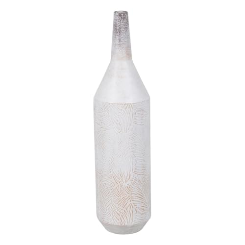 Bigbuy Home Vaso Bianco Ferro 15 X 15 X 60,5 Cm