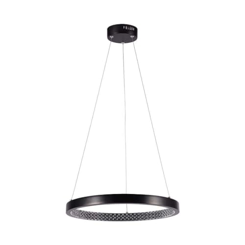 V-Tac Vt-7823 Lampadario Led A Sospensione Rotondo 19W Forma Circolare Anello Sospeso In Metallo D:40Cm Luce 4000K Nero - Sku 10051