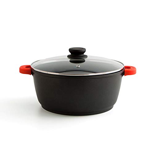 Quid 7679001-Casseruola 24 X 11 Cm, Profondità Quid, Colore: Neroyrosso, 26 X 26 X 14 Cm