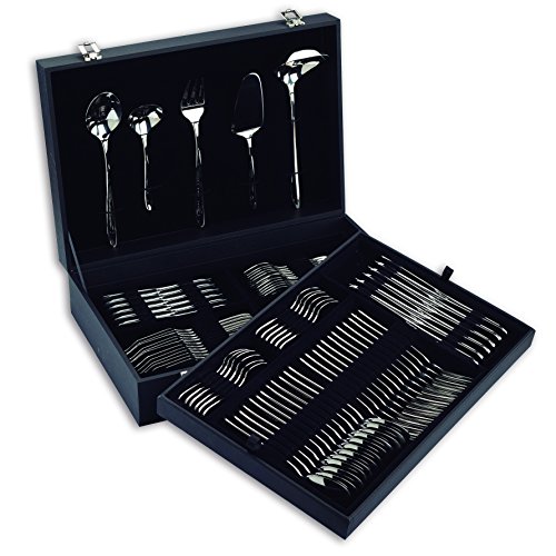 Arcos Serie Berlin, Pacco Regalo Set Di Posateria 113 Pezzi (Set Completo), Monoblocco Unipezzo, Colore Argento