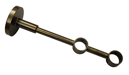 Gardinia 31369 Supporto Chiuso Con Doppio Binario Per Aste, Metallo, Bronzo, 12X12X0.1 Cm