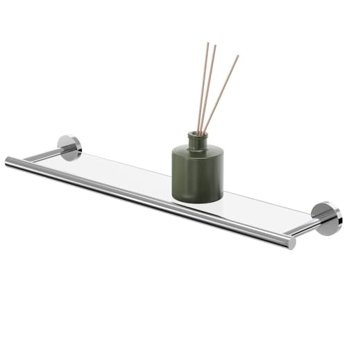 Tiger Boston Mensola, Vetro, Acciaio (Inox Lucidato), 58,1 X 5 X 13 Cm