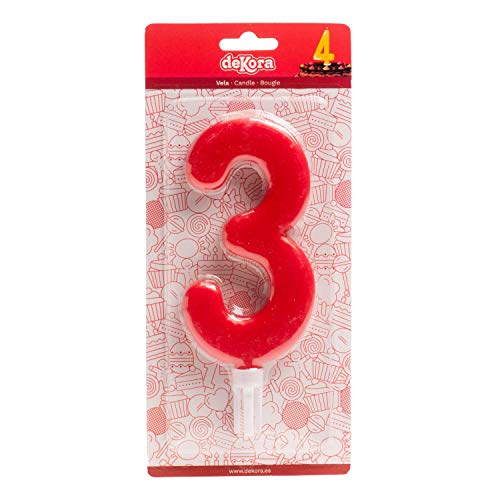 Dekora 345280 Candela Di Compleanno Gigante Numero 3, Lilla, 15 Cm