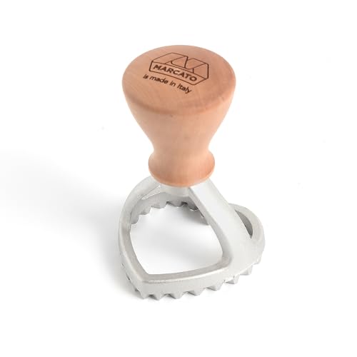 Marcato Stampo Per Ravioli E Biscotti, Forme Per Ravioli, Formine Per Biscotti, In Legno Massello E Alluminio Prossofuso, Stampino A Cuore Da 50 Mm