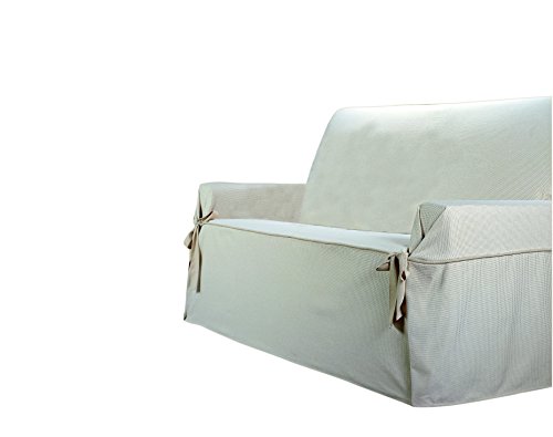 Eysa 3 Squares Puntilla - Copridivano Universale Non Elasticizzato, 100% Cotone, Beige
