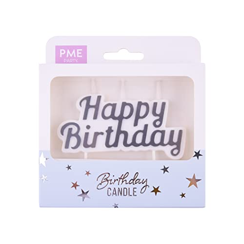 Pme - Candele Di Compleanno - Happy Birthday - Argento