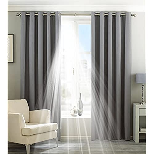 Riva Home Eclipse/Rt3/Sil Eclipse - Tende Con Occhielli, Oscuranti E Termiche, Grigio (Silver), 90X90 (229X229Cm), 1 Pezzo