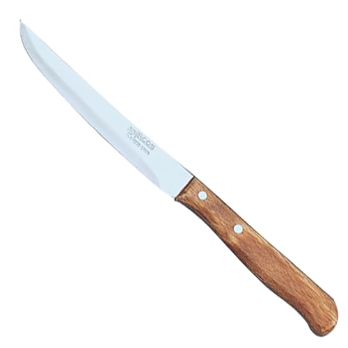 Arcos Serie Latina, Coltello Vegetale Coltello Verdura, Lama Acciaio Inossidabile Nitrum 105 Mm, Manico Legno Compresso, Colore Marrone
