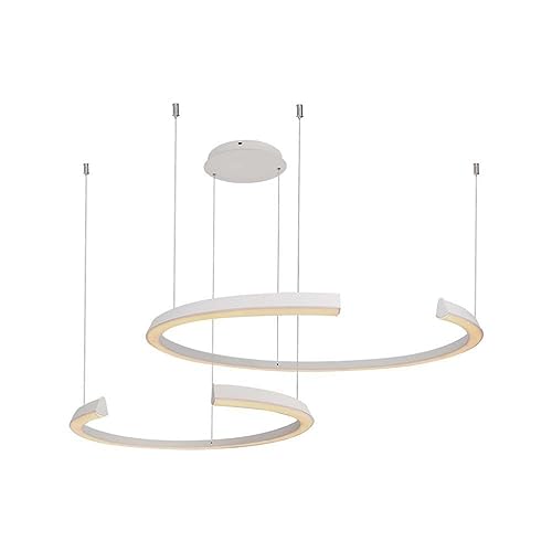 V-Tac Vt-7914 Lampadario Led A Sospensione Con 2 Mezzaluna Distanziate 48W In Metallo Corpo Bianco 110 * 80 * 120Cm 3000K Triac Dimmerabile - 14992