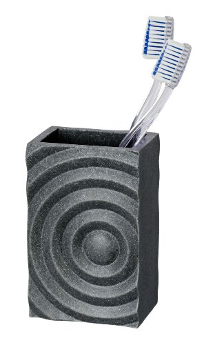 Wenko Vaso De Dientes Signs, Resina, Grigio, 5.5 Centimeters Cm