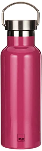 H&H Bottiglia Termica Inox 18/10 Fucsia Lt 0,50