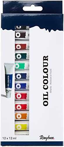 Rayher 38918000 Set Colori Ad Olio, Per Artista, 12 Colori, 2,6 X 1,05 X 0,21 Cm