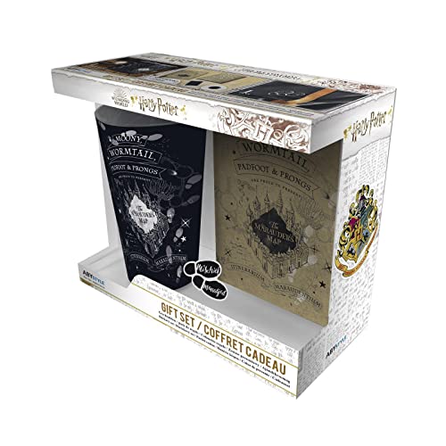 Abystyle Harry Potter Glass Pin And Pocket Notebook Marauders Map Nuovo Ufficiale Gift