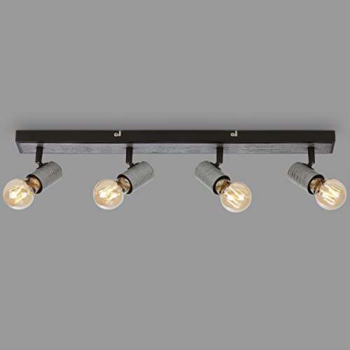 Briloner - Spot Da Soffitto, Lampada Da Soffitto Orientabile, Plafoniera, 4X Attacco E27, Silver-Crafted, 630X50X110 Mm