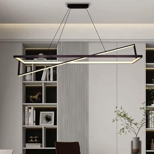 V-Tac Vt-7756 Lampadario Led A Sospensione Con 2 Rettangoli 45W In Metallo Colore Nero 114 * 22 * 150Cm 3000K Triac Dimmerabile - 6906
