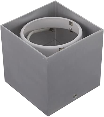 Lumitek Kubik – Proiettore Saliente Quadrata, Qr111-Lp, 1 X 50 W, Colore: Grigio