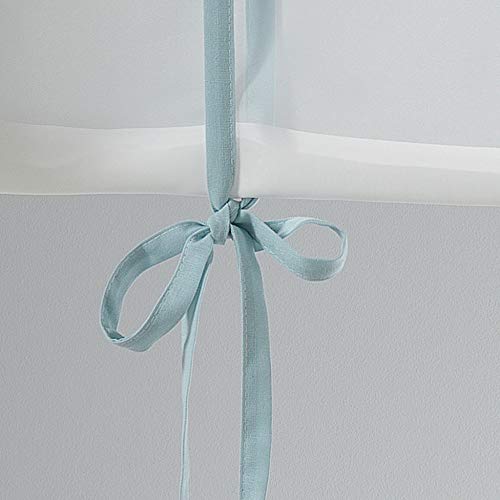 Charme Et Douceur Tenda Dritta, Con Foro Per Far Passare L’Asta, In Poliestere, Dimensioni: 60 X 150 Cm, Ceramica, Blu, 60 X 190 Cm