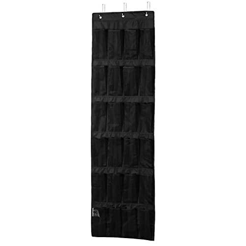 Amazon Basics Organizer Da Appendere Alla Porta, Con 24 Tasche, Colore Nero, 47 X 6.3 X 165 Cm
