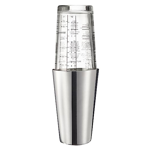 Westmark 62872260 Boston Shaker Boogie, Vetro Sodico-Calcico Acciaio Inox 18/8 Silicone, Argento/Nero/Trasparente, 350 Ml