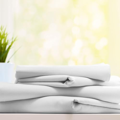 Burrito Blanco Lenzuolo Sopra Ospitalità G12 | 100% Cotone - Traspirante | Lenzuolo Largo 180-200 | Letto Matrimoniale | Colore Bianco