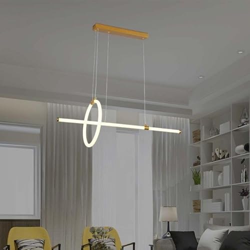 V-Tac Vt-7818 Lampadario Led A Sospensione Design Moderno Forma Astratta 16W 86 Cm In Alluminio Ed Acrilico Colore Oro 3000К - 8023
