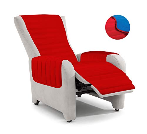 Copripoltrona Trapuntato Reclinabile Elegant, Rosso/Royal