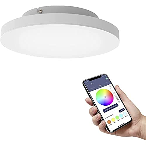 Eglo Connect.Z Smart Home Led Panel Turcona-Z, Lampada Da Soffitto Ø 30 Cm, Zigbee, App E Controllo Vocale, Colore Della Luce Regolabile, Dimmerabile