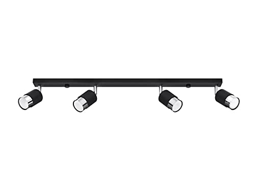 Sollux Sl.1067 Plafond Nero 4 Acciaio Nero/Cromato 40 W, L: 81 Cm, Larghezza: 5 Cm, Altezza: 18 Cm, Dimmerabile