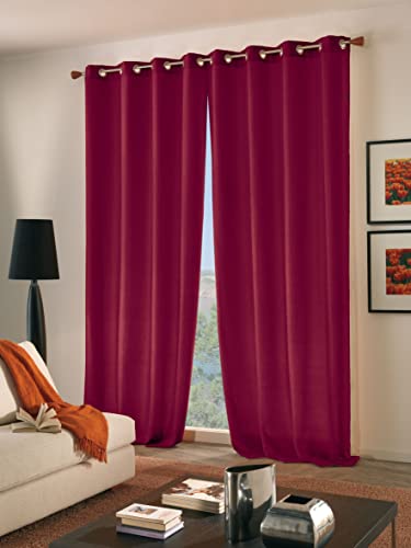 Home Collection Tpa114 Tenda Panama, Poliestere, Bordeaux, 140X280 Cm